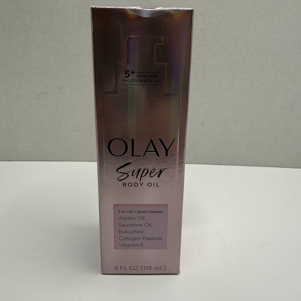 Olay Super Body Oil 5-in-1 Pistachio Cream Vanilla Caramel Drizzle 4 fl oz NEW